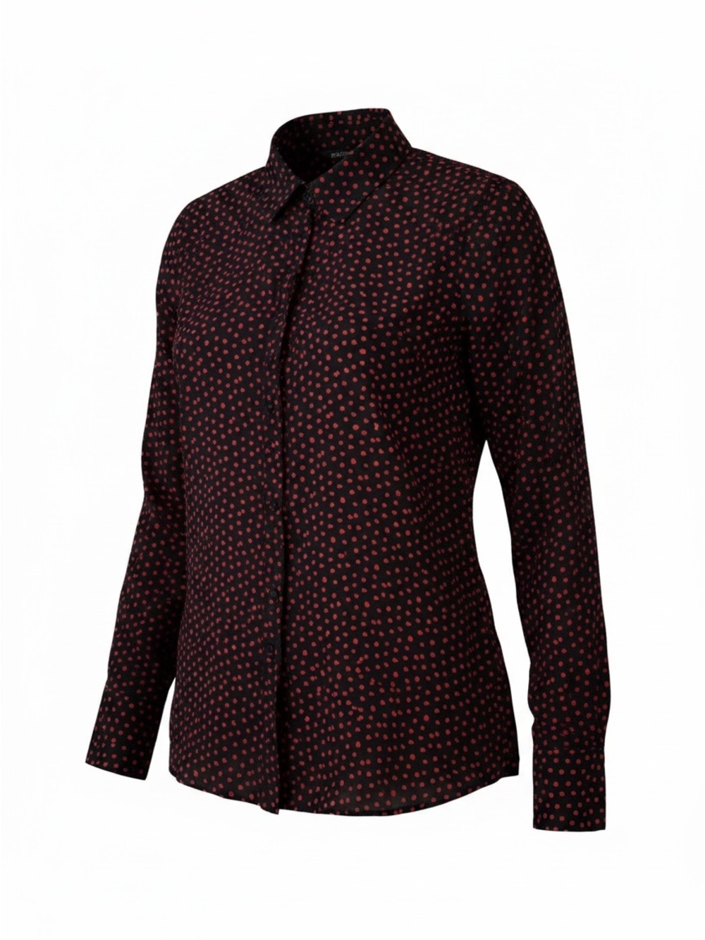 Moon Collection Navy Blouse with Red Spot Print
